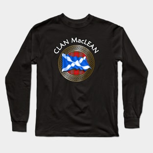 Clan MacLean Crest & Tartan Knot Long Sleeve T-Shirt